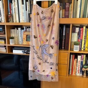 Anthropologie Sheer Maxi Skirt with Embroidery - Multicolor